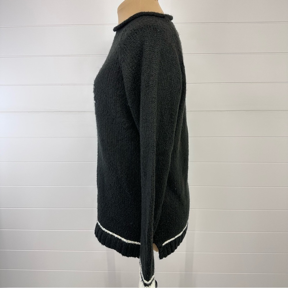 Vintage Quacker Factory Black Snowflake Sweater S/M Winter Holiday Knit - Picture 3 of 8